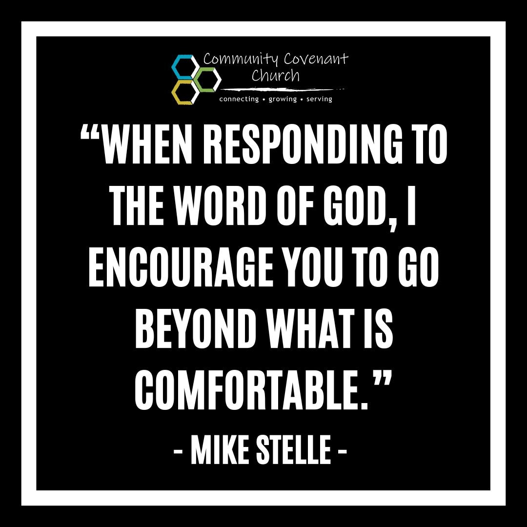 This last Sunday, Pastor Mike encouraged us to respond to the Word of God in our lives, even if it means being called into discomfort. 

#localchurch #sermonquote