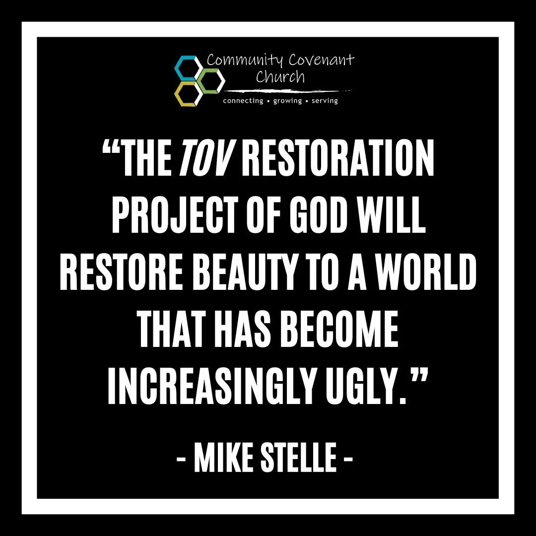 This past week, Pastor Mike kicked off the Advent season by reminding us how God's plan through Jesus' birth was to start the Tov restoration project, which will bring back beauty into a world that has become ugly. 

Check out the full sermon on our 
