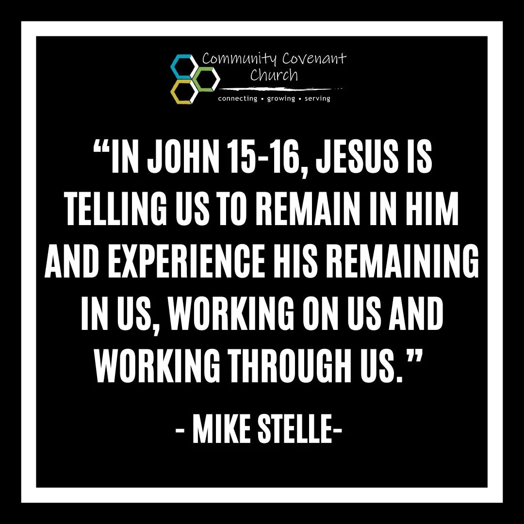 This past Sunday, Pastor Mike shared with us that John 15-16 tell us that remaining in Jesus means sticking with Jesus even through the difficulties of life, not simply the good parts. 

Check out the full sermon on our youtube page. 

#localchurch #