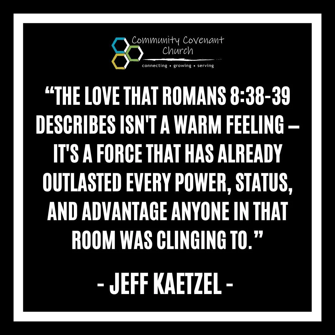 This last week, Pastor Jeff preached on Romans 5-8 and all of the things the Apostle Paul is trying to say. He reminded us that some of the greatest memory verses we get from Romans come from these chapters but warned us to remember the context of th