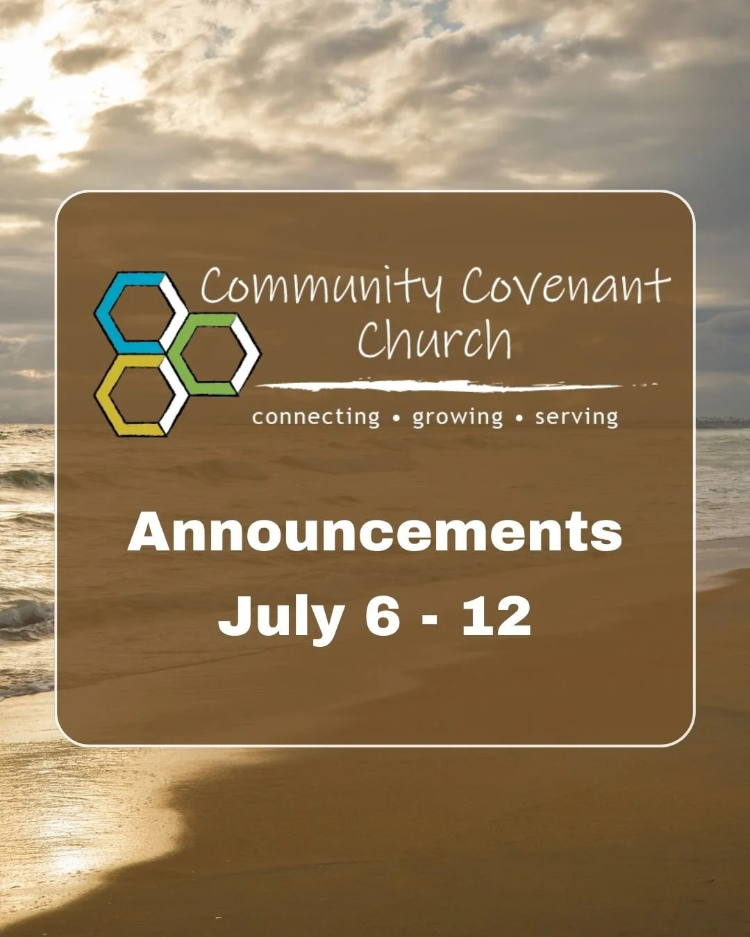 This Week at CCC

- Our summer sermon series, Character Summer, continues this Sunday as we look at the life of Hannah. Through her story, we'll see what it means to faithfully trust God in seasons of waiting, prayer, and hope. Join us at 10AM as we 