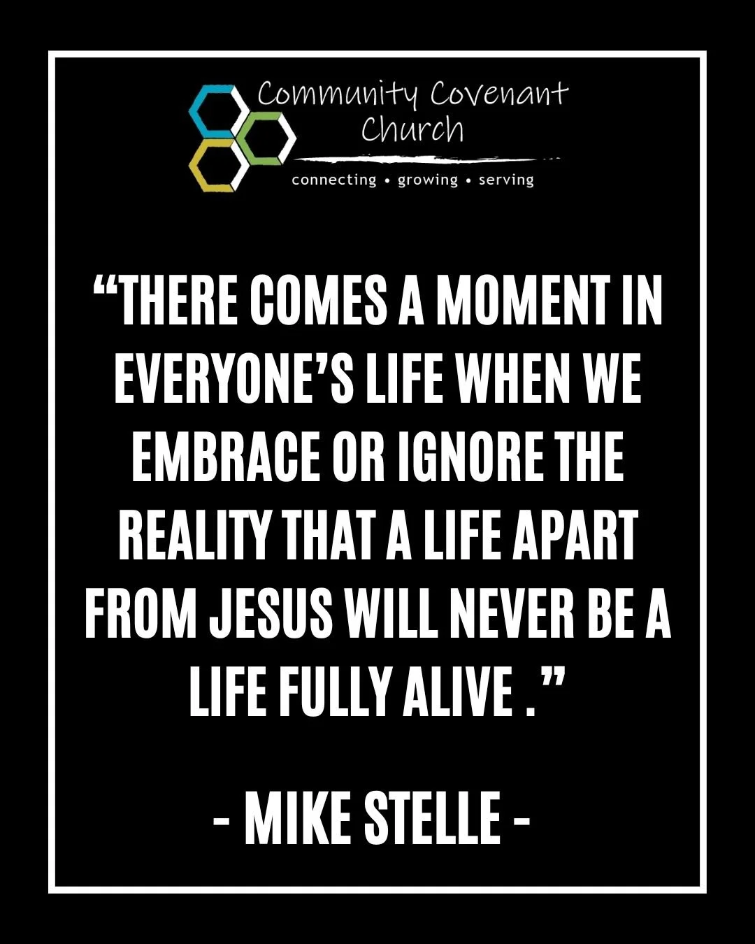 On Sunday, Pastor Mike preached on the life of Peter and highlighted three transformative moments where Peter "got out of the boat." When was your last transformative moment with Jesus?

#sermonquote #transformation #CommunityCovenantChurch