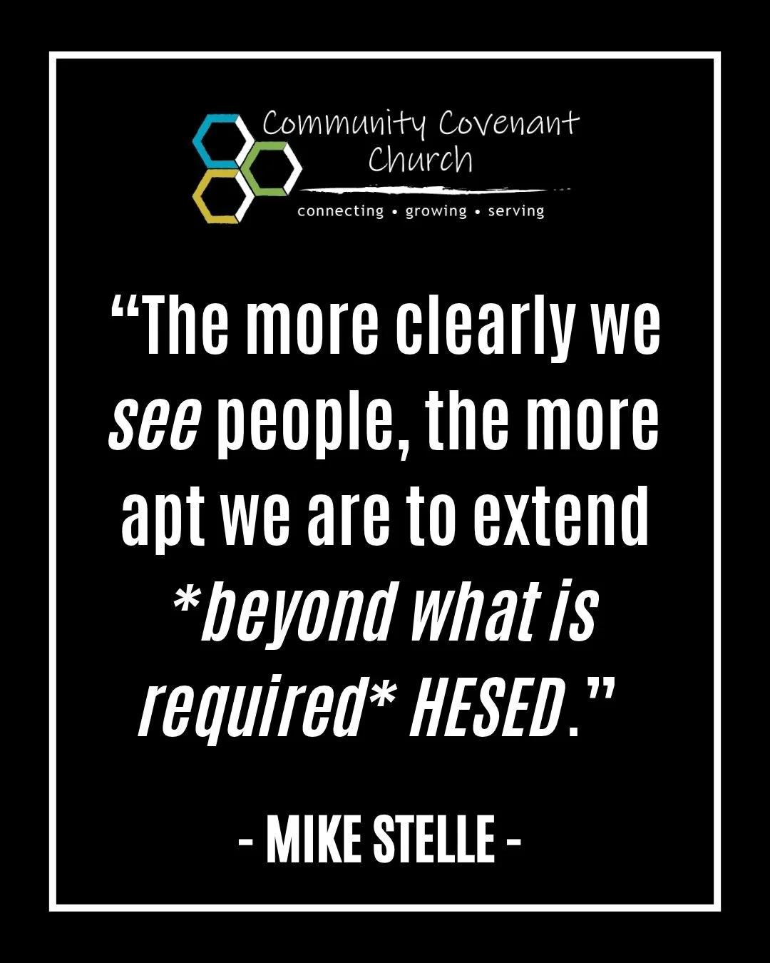 On Sunday, Pastor Mike explored the character of Boaz and they way he exemplified a HESED love that goes beyond what is required.