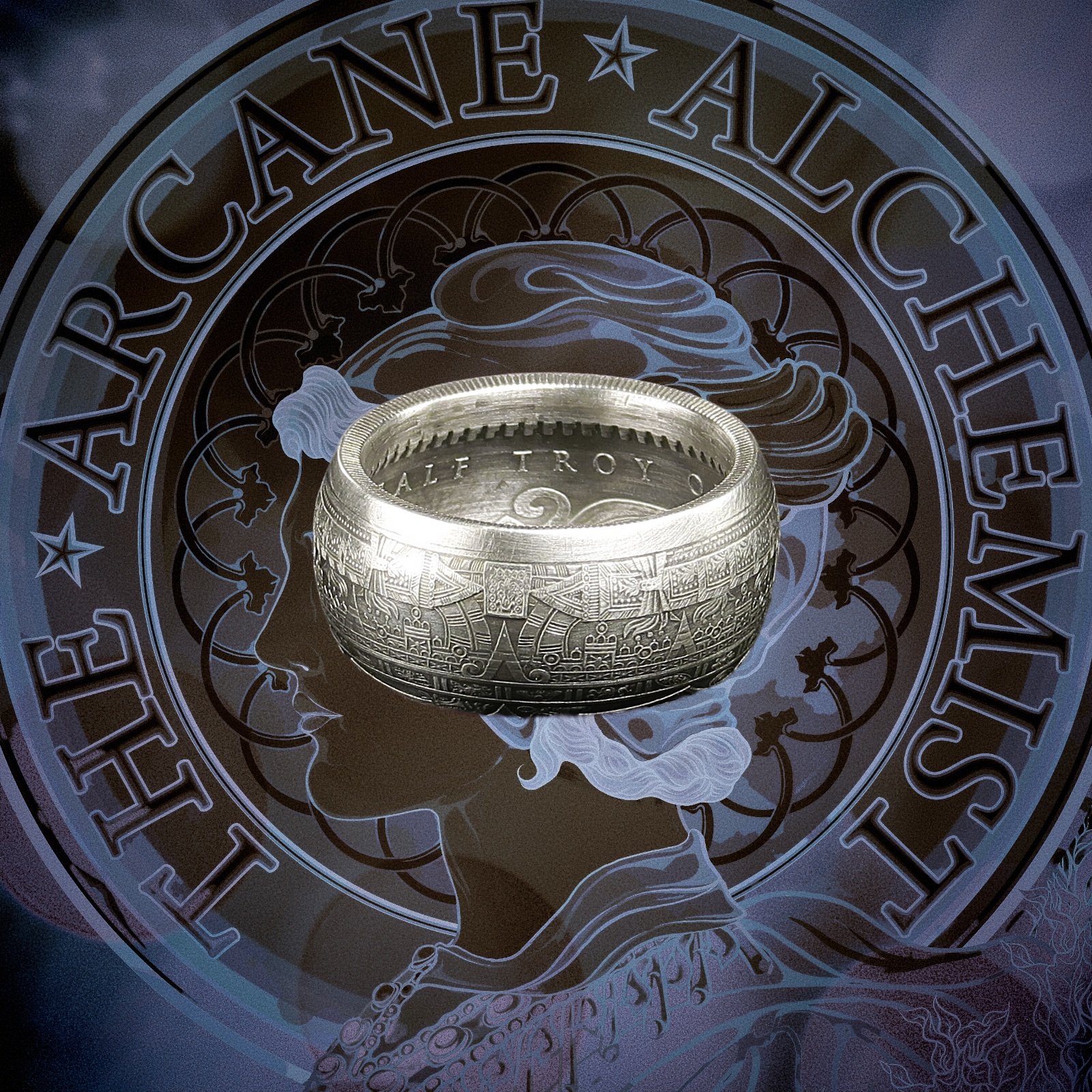 Silver Aztec Calendar Ring