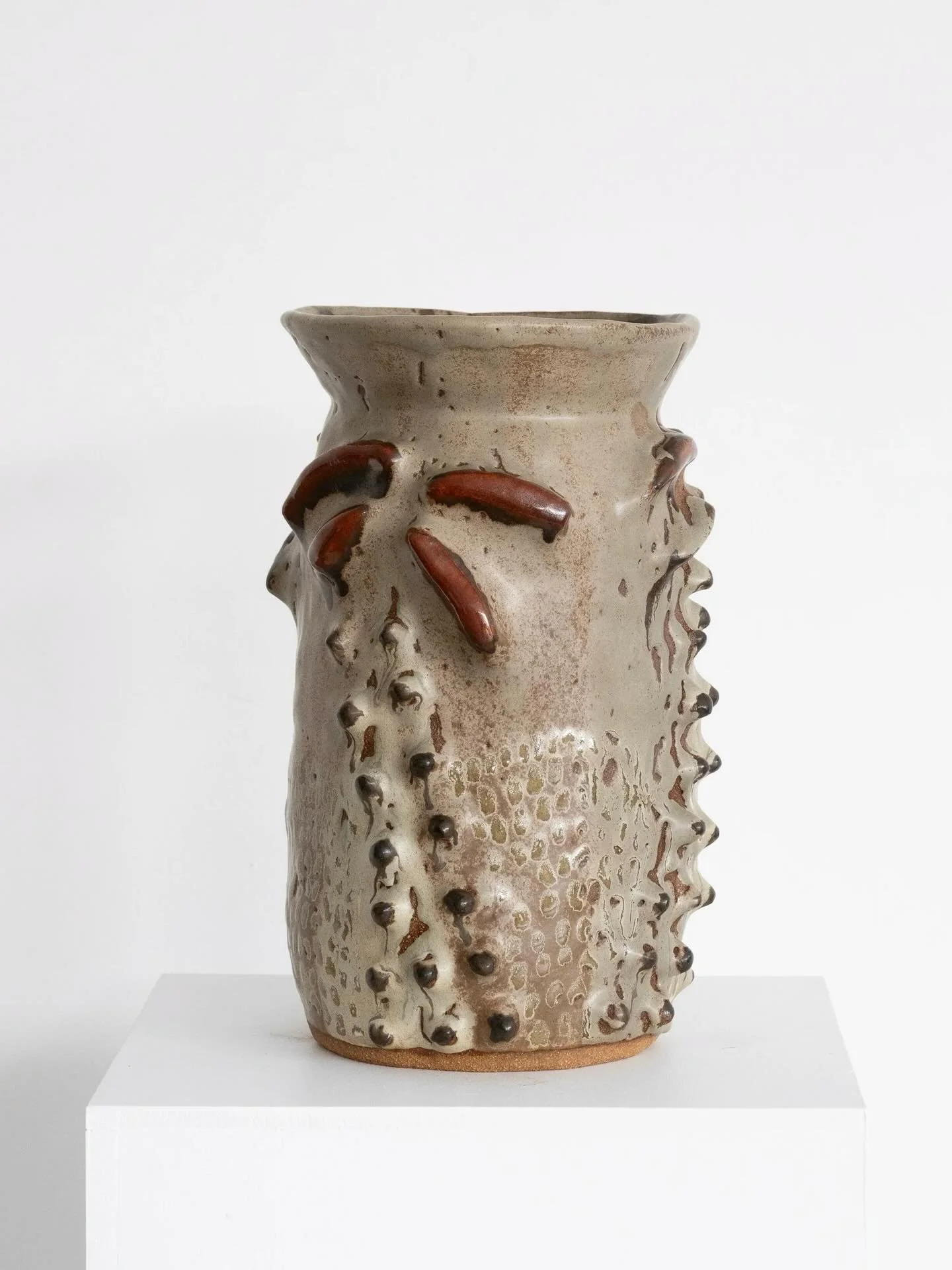 A piece we love and always revisit at the gallery by Issy Parker - &lsquo;Take Care Of Home&rsquo;. This vessel is Glazed Stoneware W 17.5cm x H 30.5cm 

Each piece by Issy Parker is an original work, this piece was created in 2025. To enquire about 