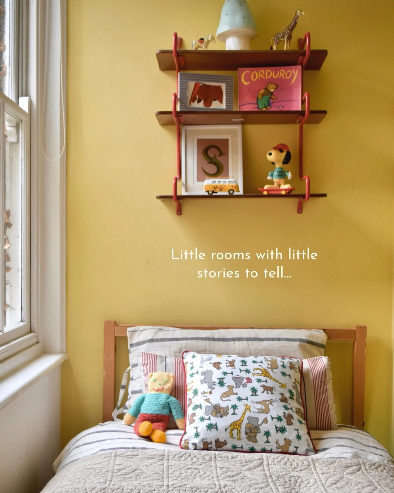 Little rooms with little stories to tell 💛&hellip;

Corduroy Book 1988~ mine as a child, with my name in ❤️

Snoopy Figure ~ collectables from 1999. We have a whole collection coming to website soon for the Snoopy fans! 

Teddy~ Stanley&rsquo;s Dad&