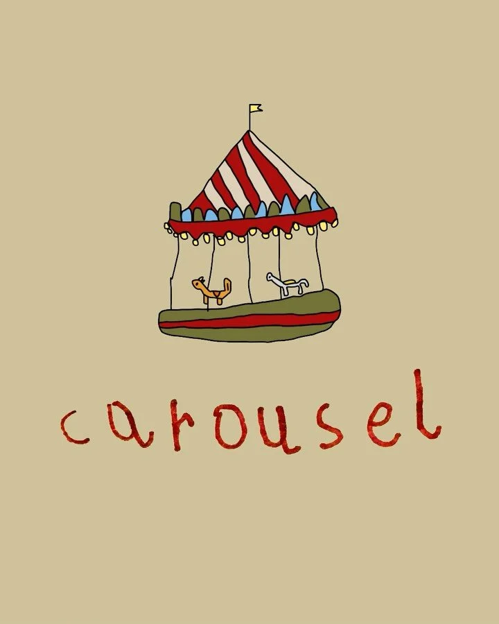 Mini Carousel mini gifts, for your minis 🎁🎠 Shop small! 

1. Vintage snoopy figures 
2. Handmade linen bows 
3. Handknitted Merino wool pixie bonnets 
4. Handmade fabric letters 
5. French vintage storage tin 
6. Vintage Pinocchio postcard &amp; st