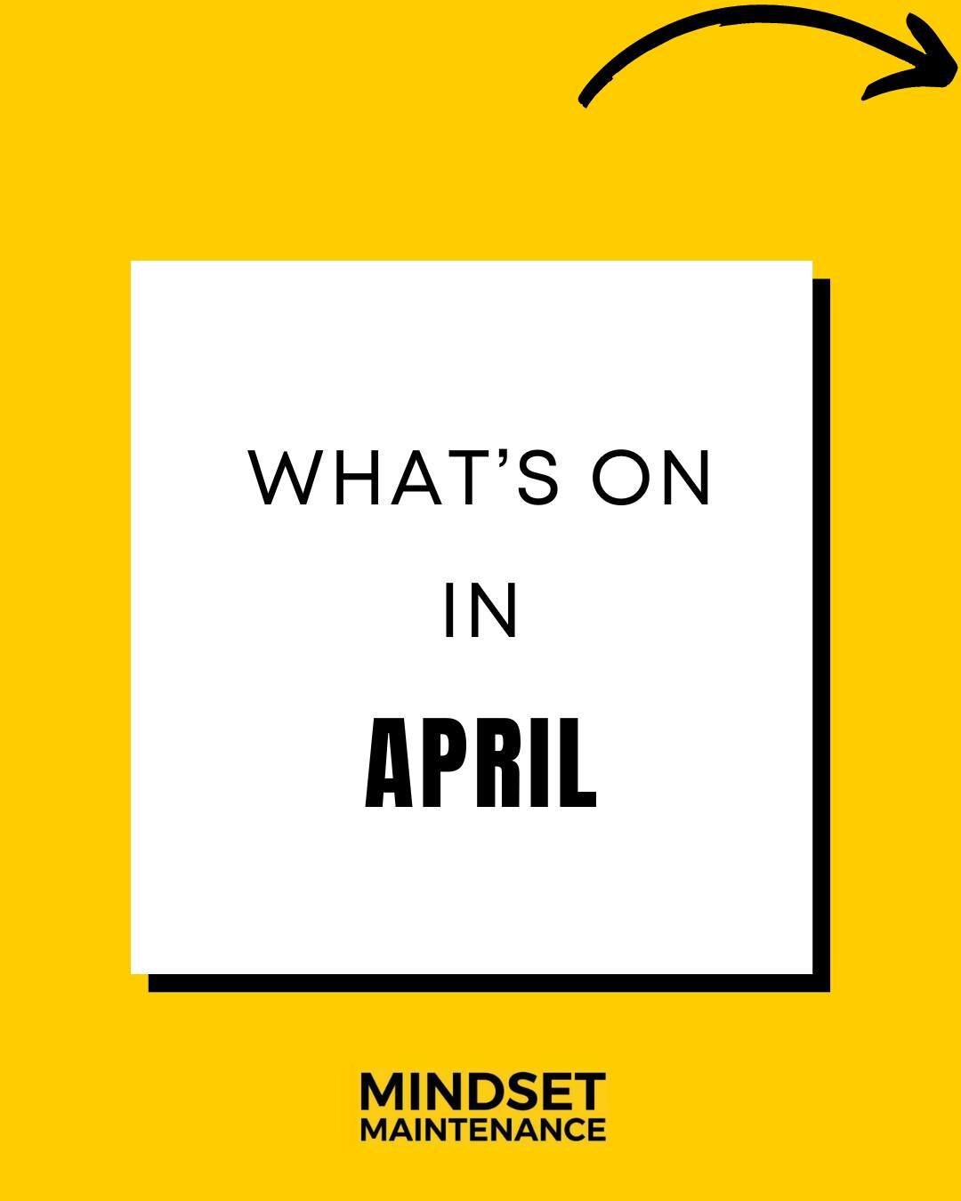 &quot;Mindset Maintenance, what have you got going on in April?&quot; We hear you ask 👂

Well! We have not one, not two, but THREE amazing workshops run by some fantastic people we are over the moon to collaborate with 💛

The Mind Body Connection r