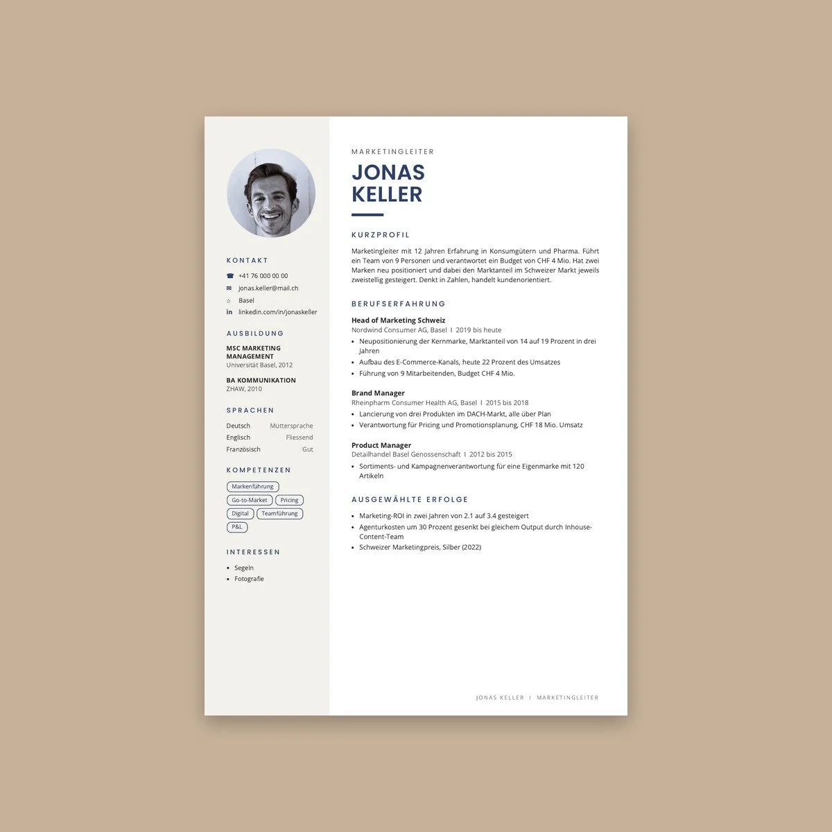 OnePager / Einseitiger Lebenslauf