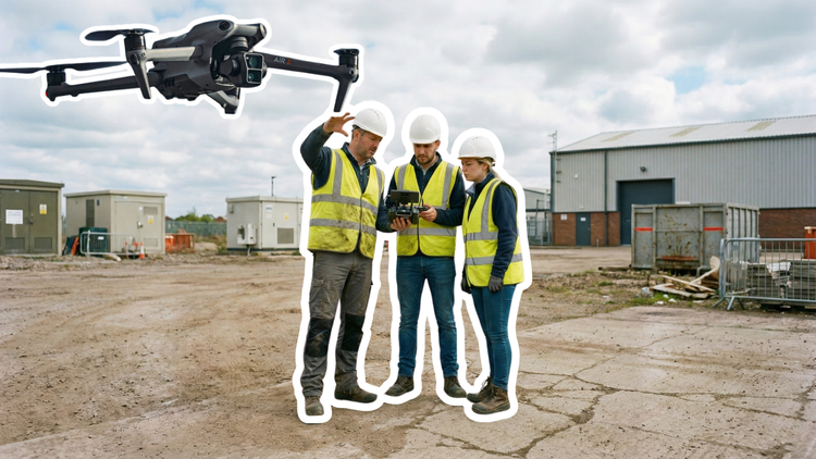 Stagiaires encadrés pendant un exercice de télépilotage de drone