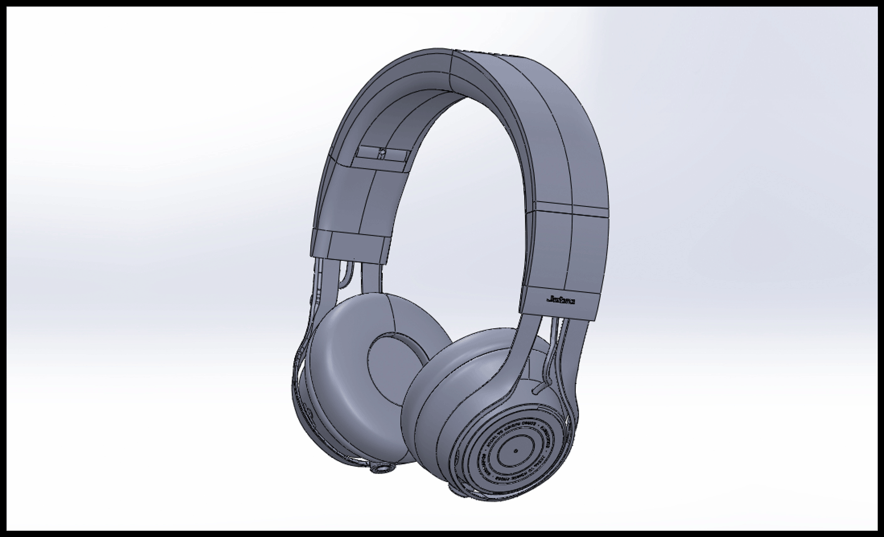 Casque audio noir 3D de style technologique.