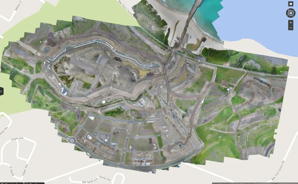 Orthophoto aérienne utilisée pour un relevé topographique
