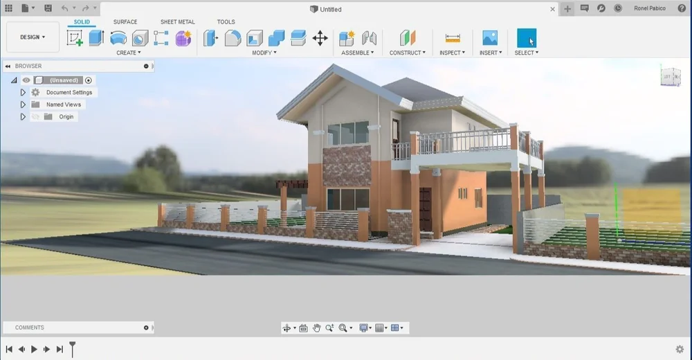 Modélisation architecturale d'une maison sur Fusion 360