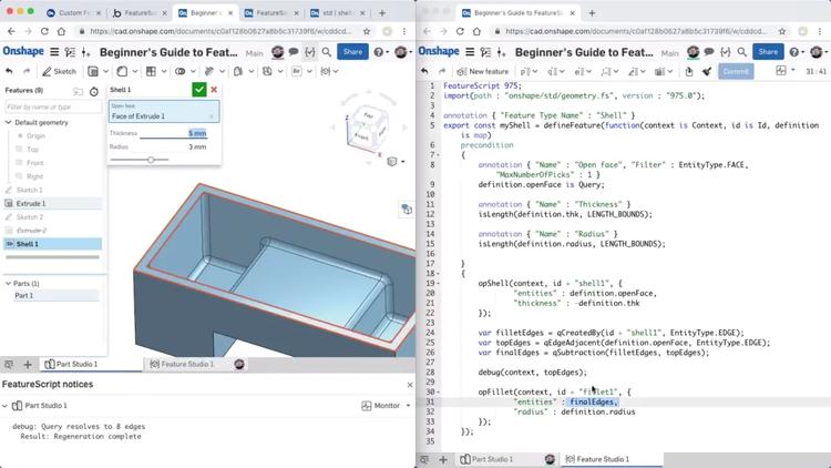 Onshape Feature Script Tutorial Onshape : Logiciel CAO Cloud Gratuit — La Nouvelle École