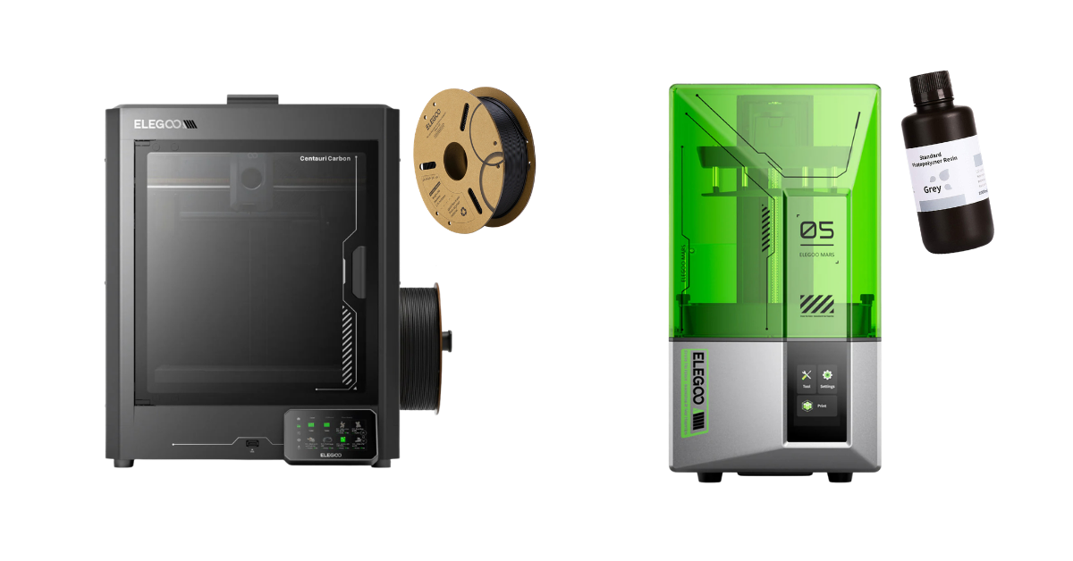 Imprimante 3D avec filament, spool de filament, résine d'impression, et une imprimante 3D à résine