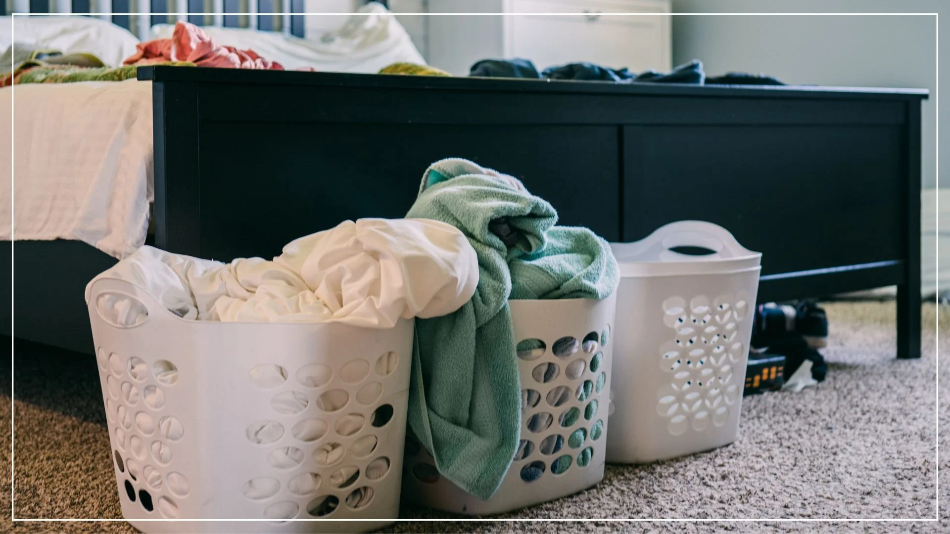 organised laundry baskets