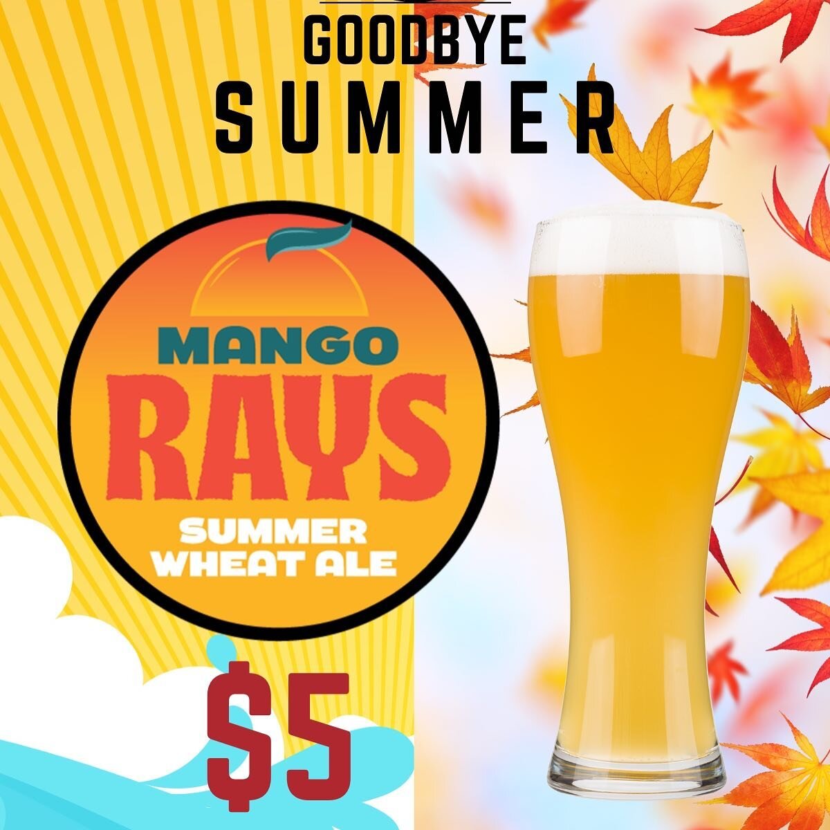 It&rsquo;s officially fall so here&rsquo;s last call
@stbcbeer Mango Rays is on special &lsquo;til it&rsquo;s kicked. Help us make for the #pumpkinseason 
#archiegrand #dontbeaveragebegrand