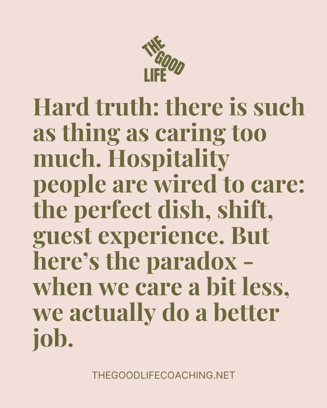 Sometimes the secret to leading well is caring *just enough* - and knowing there is such a thing as *too much*.