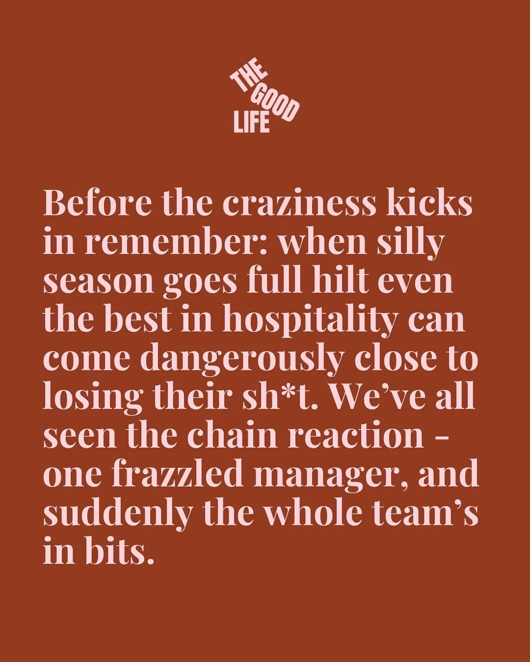 Calm before the (festive) storm. Follow along for a few weeks on how to handle it. 

We know hospitality loves a last-minute scramble - but this year, we&rsquo;re actually prepping early and planning ahead. Turns out we&rsquo;re way better when we do