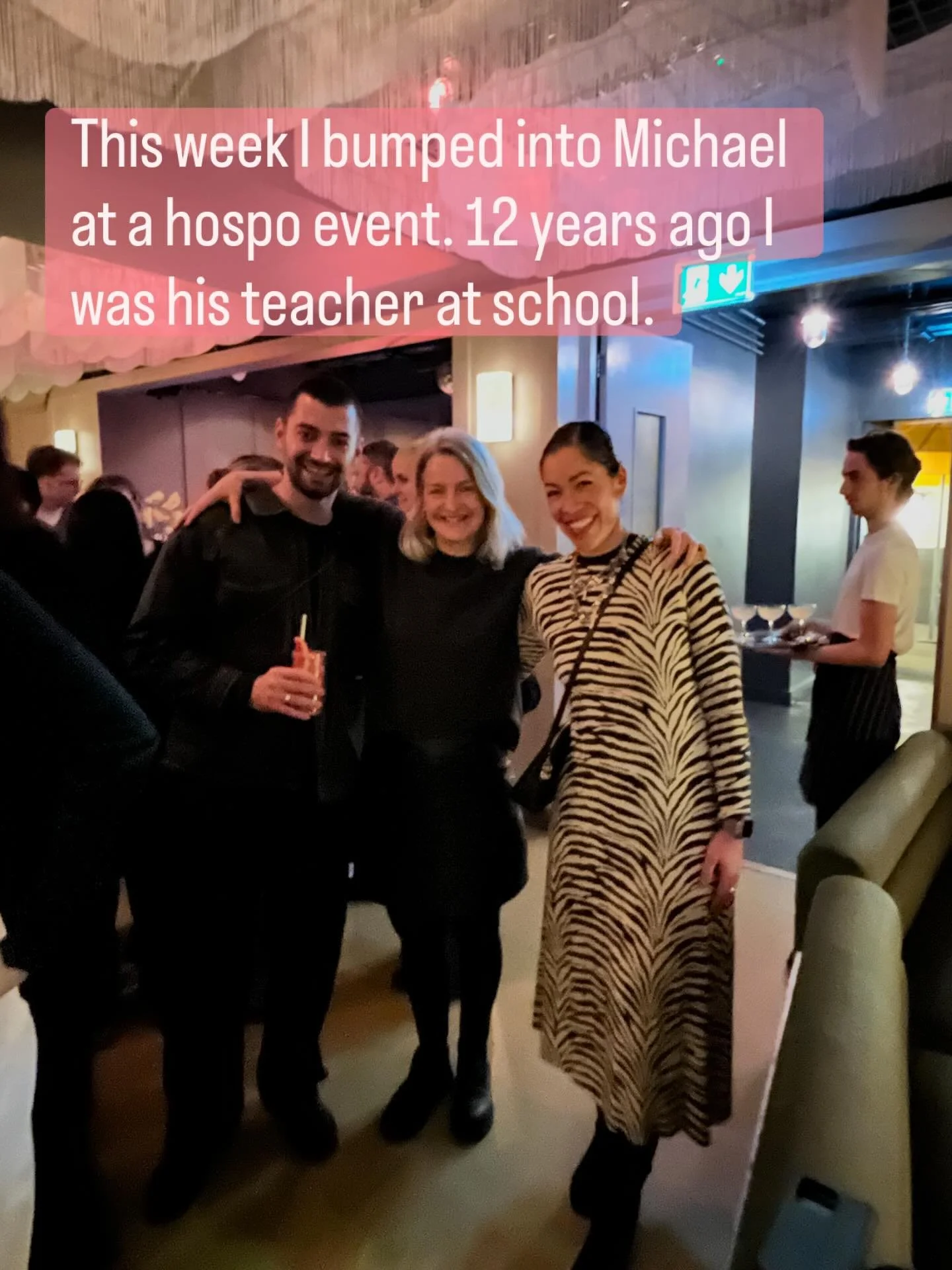 12 years ago I was Michael&rsquo;s French teacher. This week we bumped into eachother at an industry event (thanks @ladiesofrestaurants , @botivodrinks , and @bistrotheque ). The next day I was running a workshop with @trishnalondon @jks_restaurants 