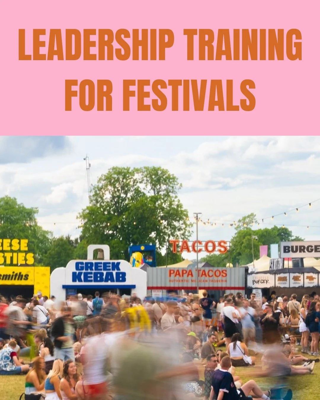 A little sneak peek at something we&rsquo;re really excited about 👀

We&rsquo;ve been building practical training for managers stepping into the craziness (and magic) of festival operations - simple, memorable tools that actually stick when it matte