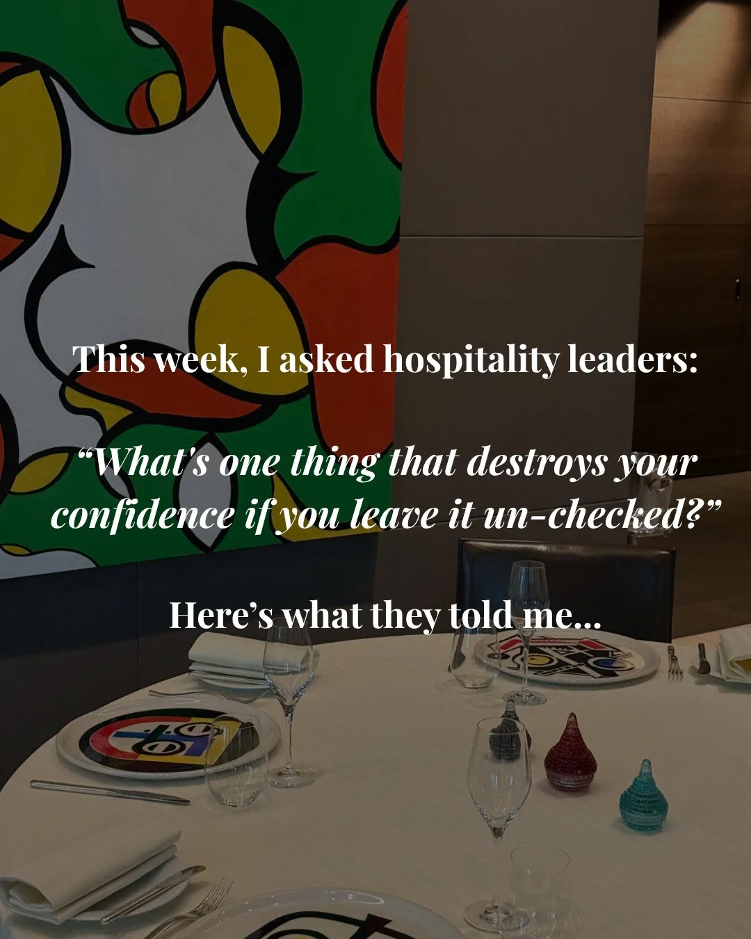 This month I chatted to my pals in hospitality about confidence - specifically the things that impact our confidence if we keep them unchecked. ⁠
⁠
Have a read, and maybe do an audit of where you're at. Are there things in your role right now that ar