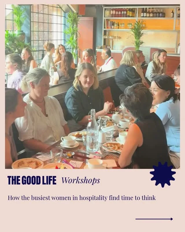Last Tuesday, Tom Ward and I spent the morning at @cafefrancoislondon with a room full of women who run restaurants, bars and hotels. We talked about how to make space for thinking and creating in an industry that never seems to stop.⁠
⁠
Scroll throu