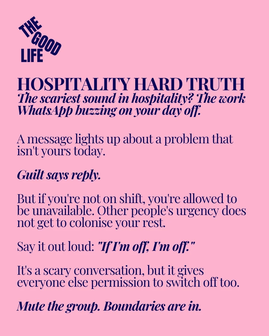 Scaries month continues 👻 When we asked what keeps you up at night, a lot of you said the same thing: the work WhatsApp that never stops.⁠
⁠
It's the group that buzzes through your day off, your dinner and your lie-in, and the guilt that says you sh
