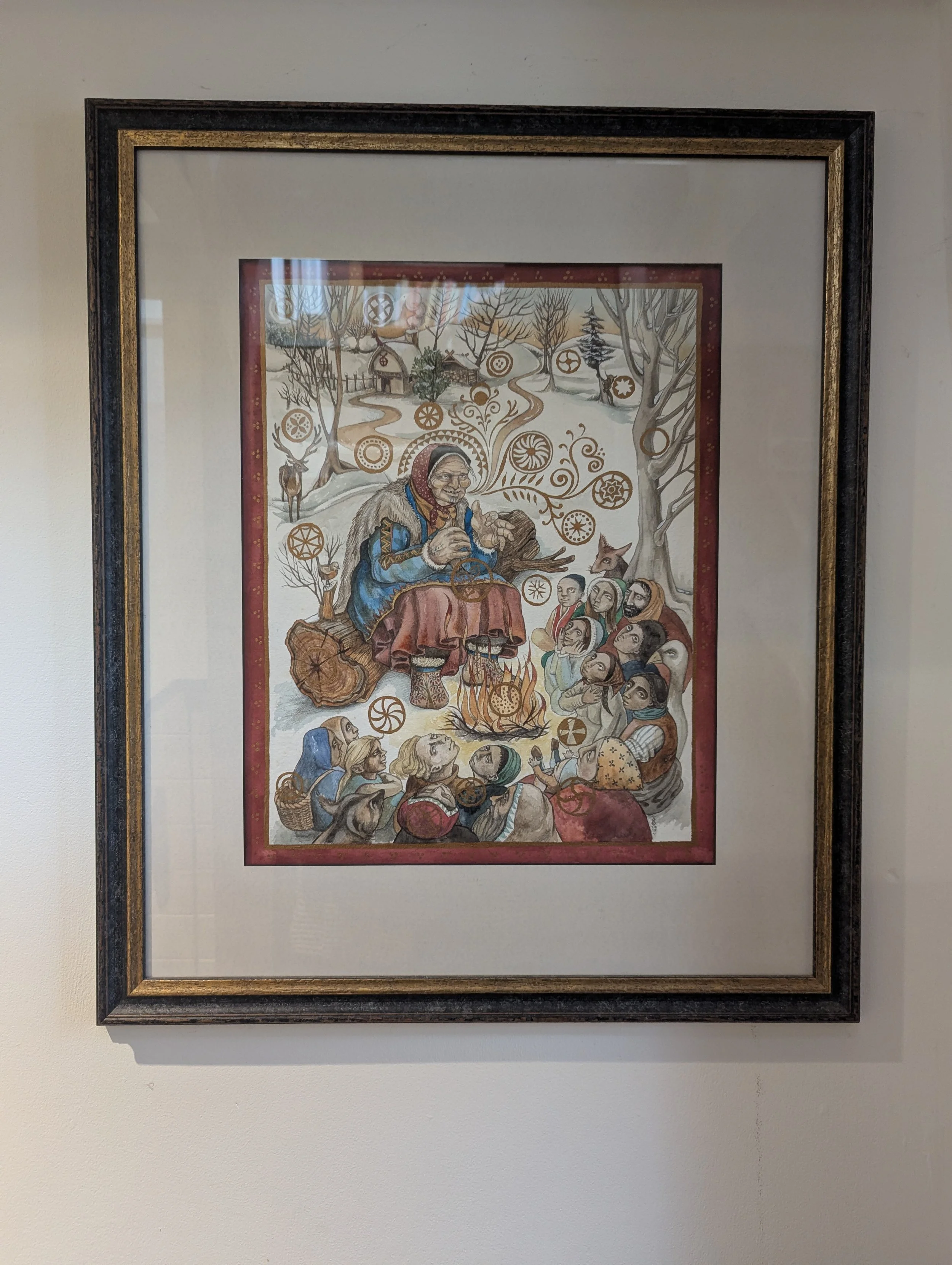 The Storyteller - original watercolour painting (framed)