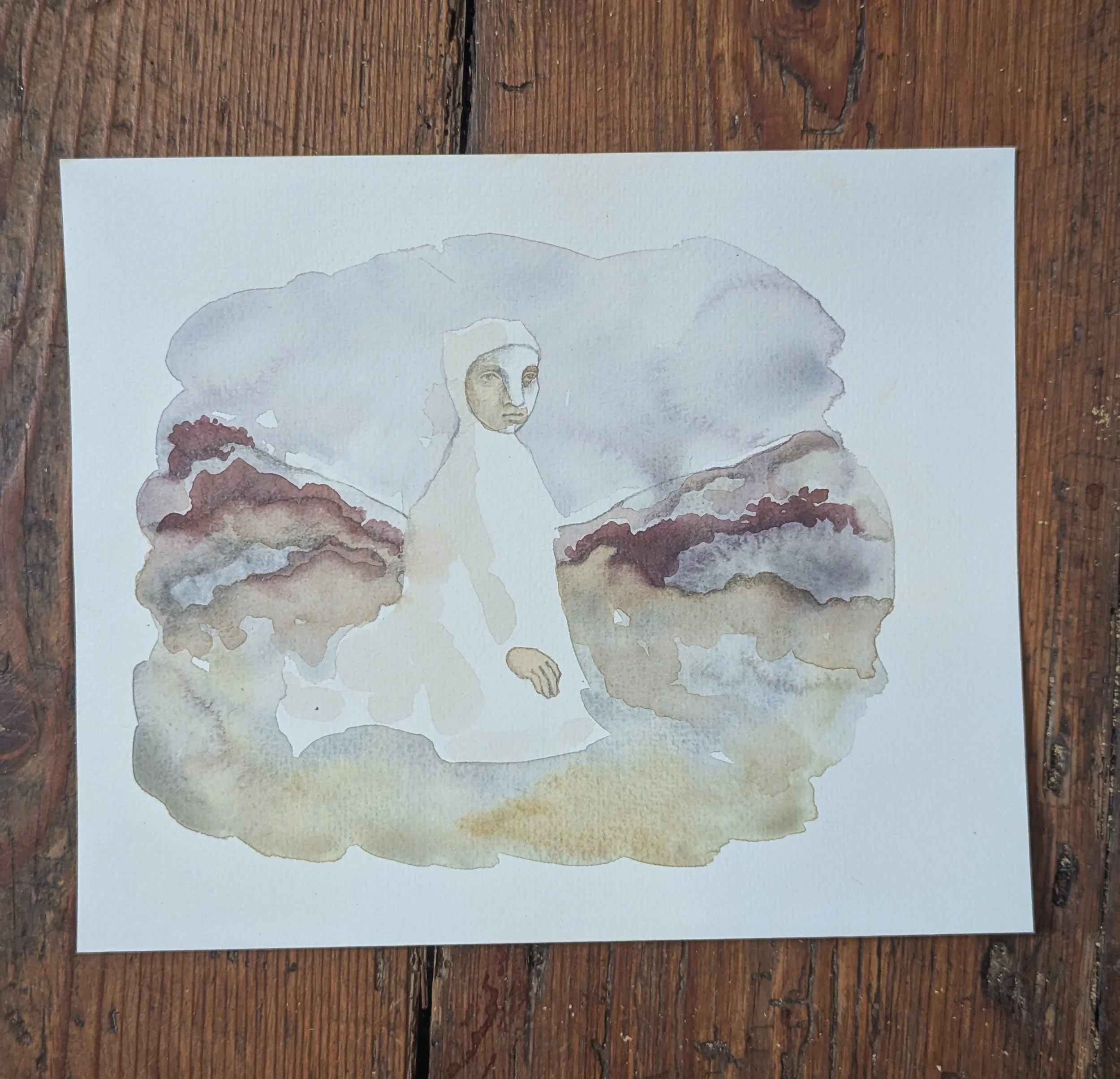 Bird Woman - original watercolour painting