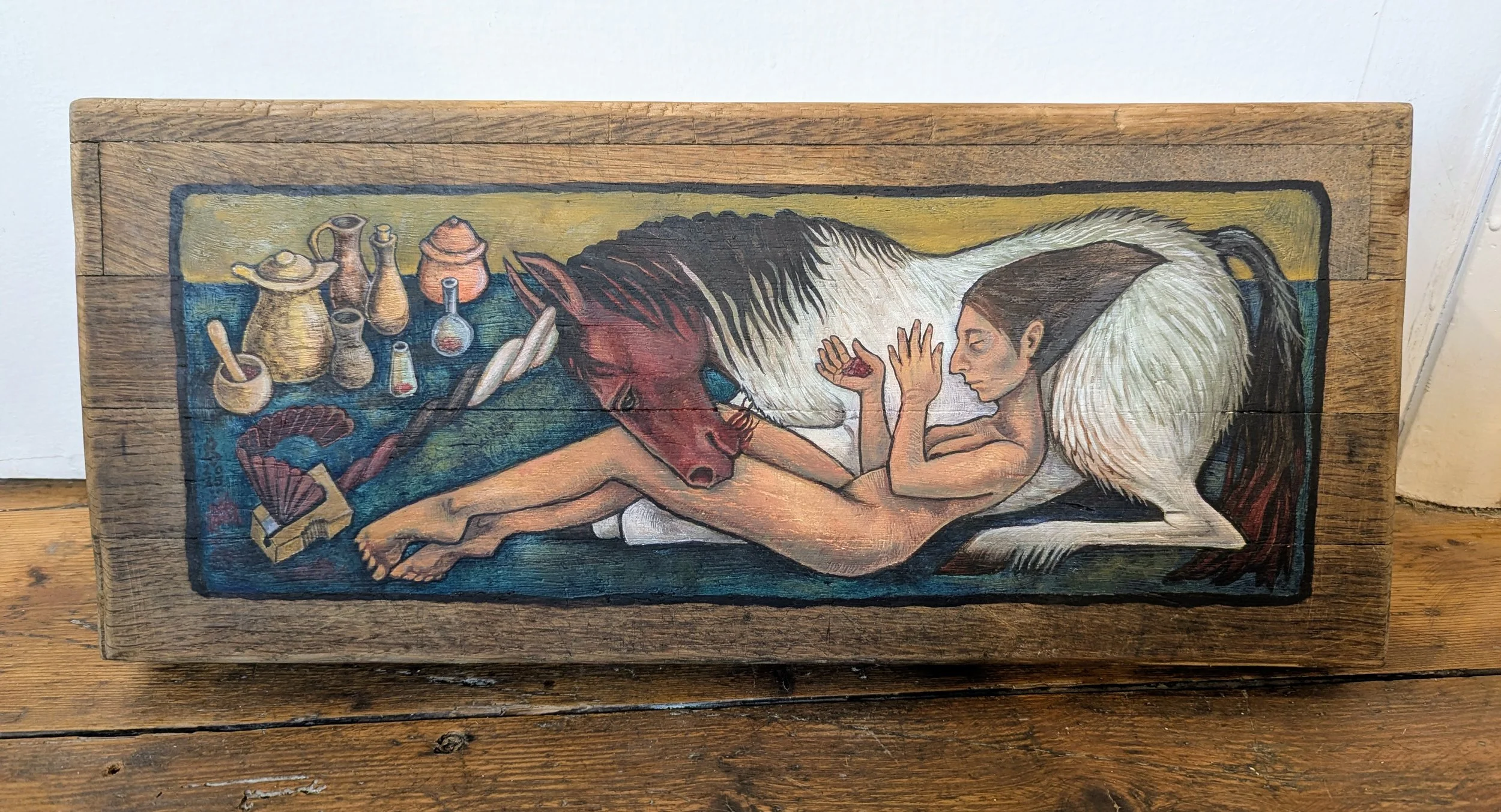 Alicorn Medicine - original oil painting on wood