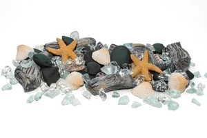 Beach Mix with Fire Glass, Twigs, Shells and Star Fish