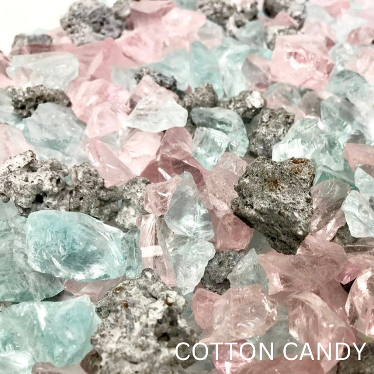 Crushed Fire Glass Mix Cotton Candy