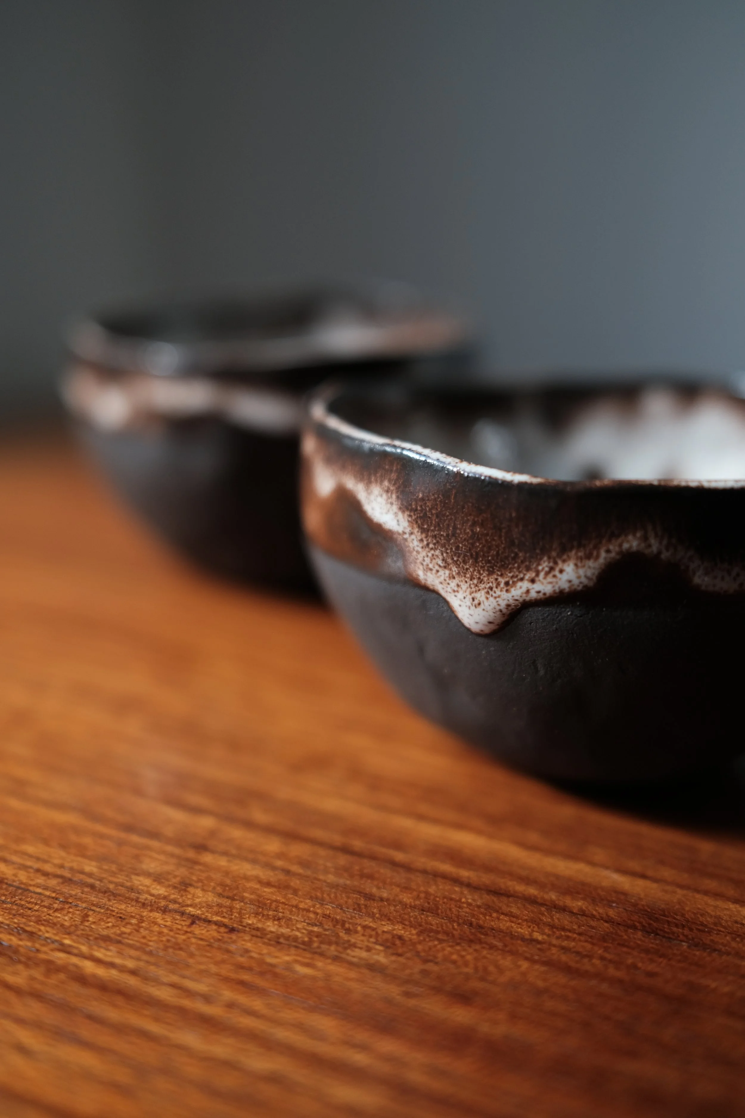 Dark clay shell cups