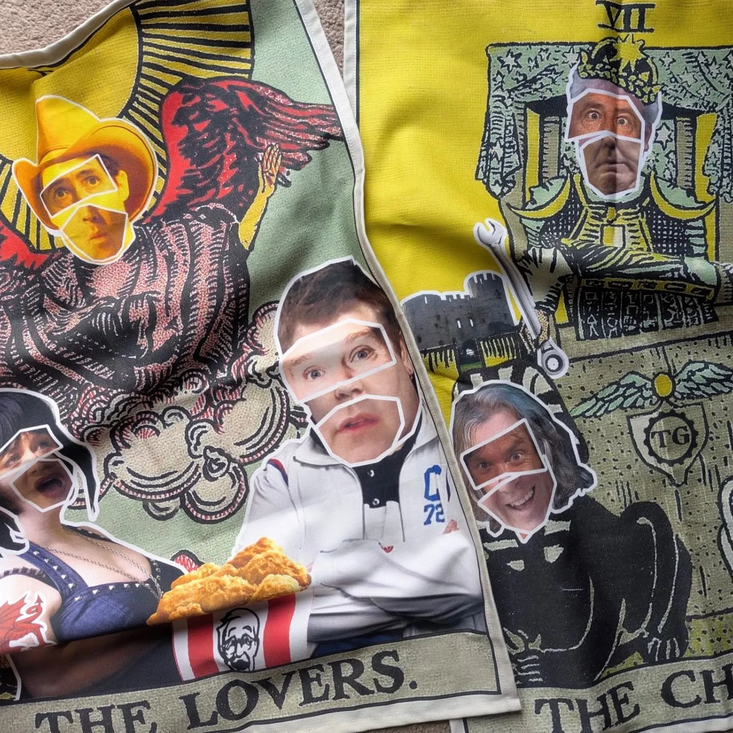 How doth thow portray humour, British icons, nostalgia, digital revolution, domestic kitsch, pop culture, folklore and contemporary ritual?! 
Only printest on the finest tea towel tapestries that the wealthy doth tilt their noses at 😂

#contemporary