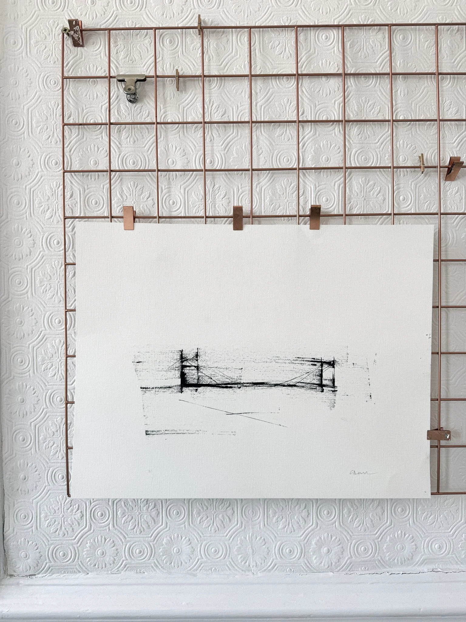 Albert Bridge II | 47.7 x 36.4cm | Indian ink on oil paper