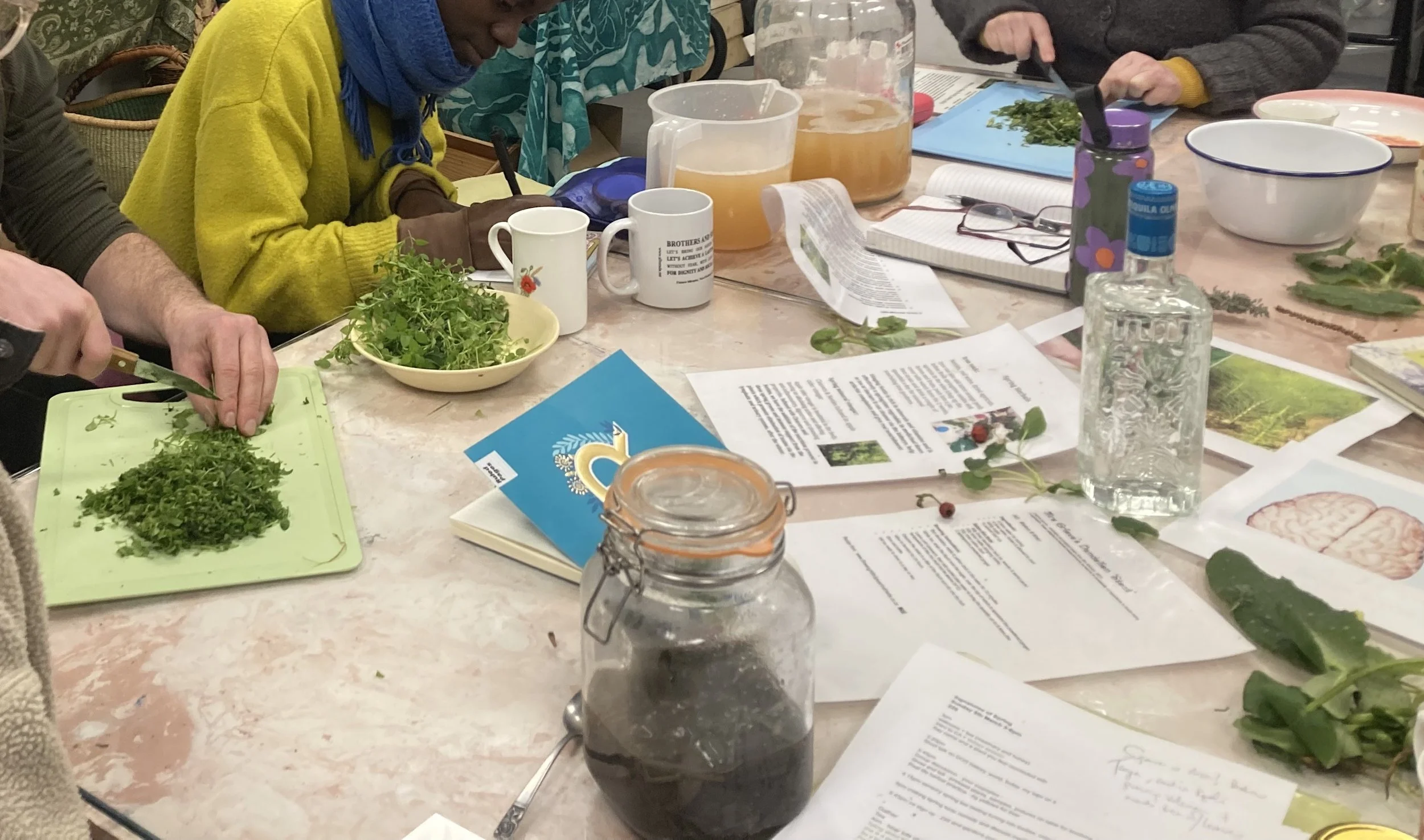 Making remedy together at the Apothecary