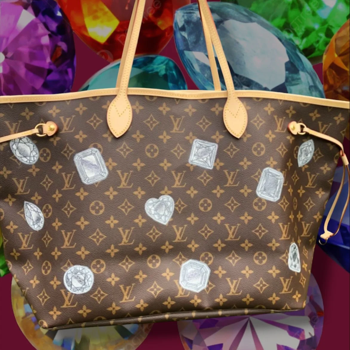 Gem-maxxing, but make it hand-painted 💖🧡💛💚💙💜
When it comes to your luxury goods, we don&rsquo;t chase trends and HERE&rsquo;S THE PROOF. 
This is one of the earliest bags we ever painted for one of our clients during the pandemic. She just LOVE