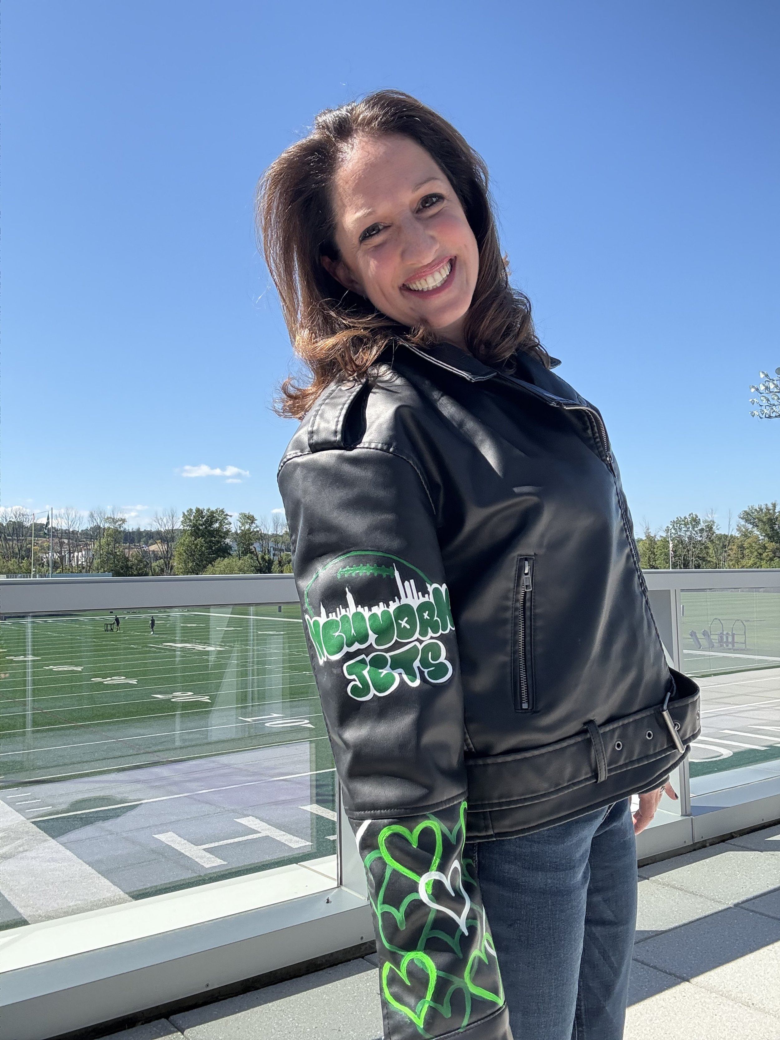 Customization activation for The New York Jets! Michele Sobel Fine Art pre-painted gifts with the team logo and then customized them on-site at Jets training facility with monograms for staff members.