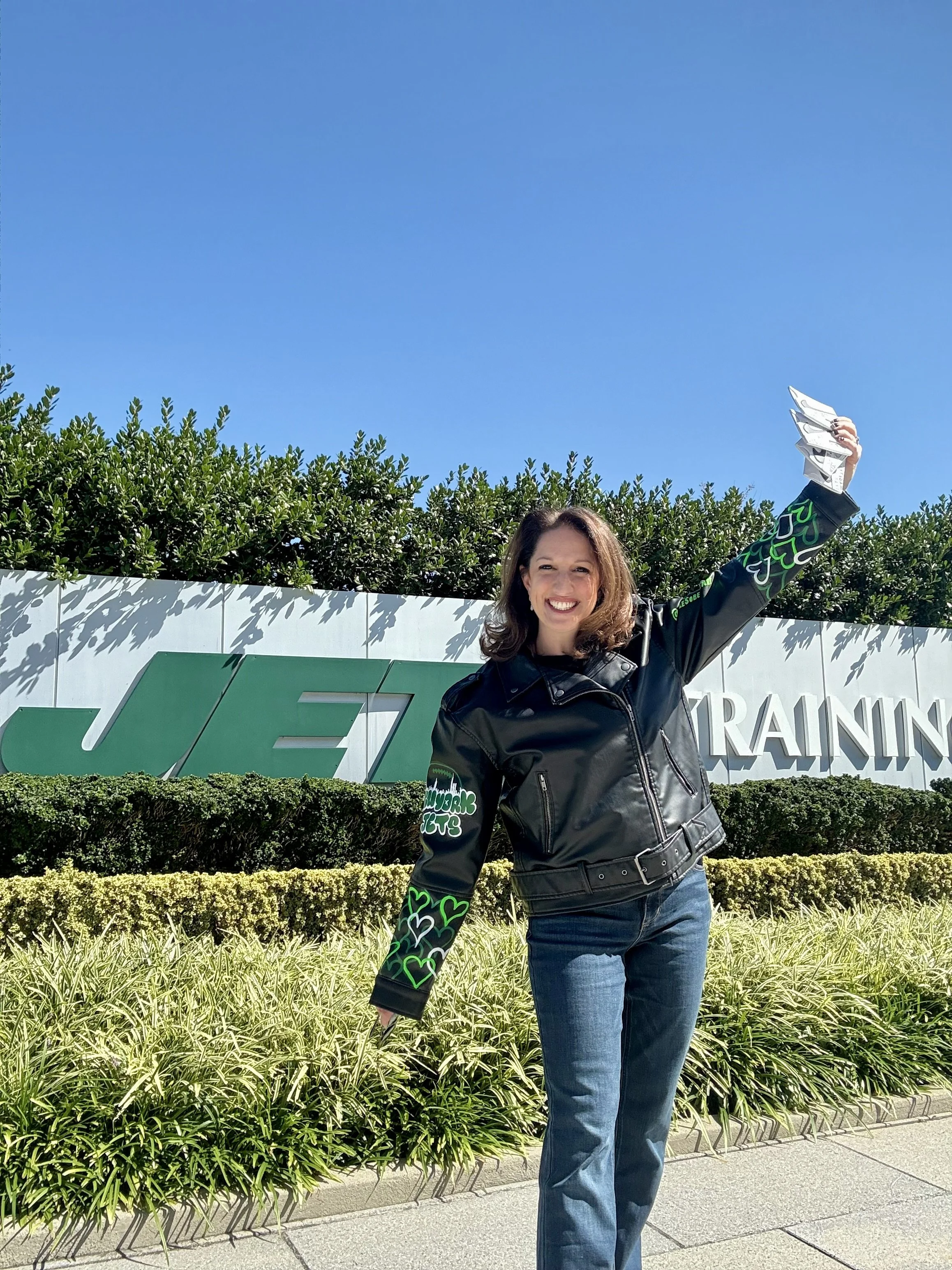 Customization activation for The New York Jets! Michele Sobel Fine Art pre-painted gifts with the team logo and then customized them on-site at Jets training facility with monograms for staff members.