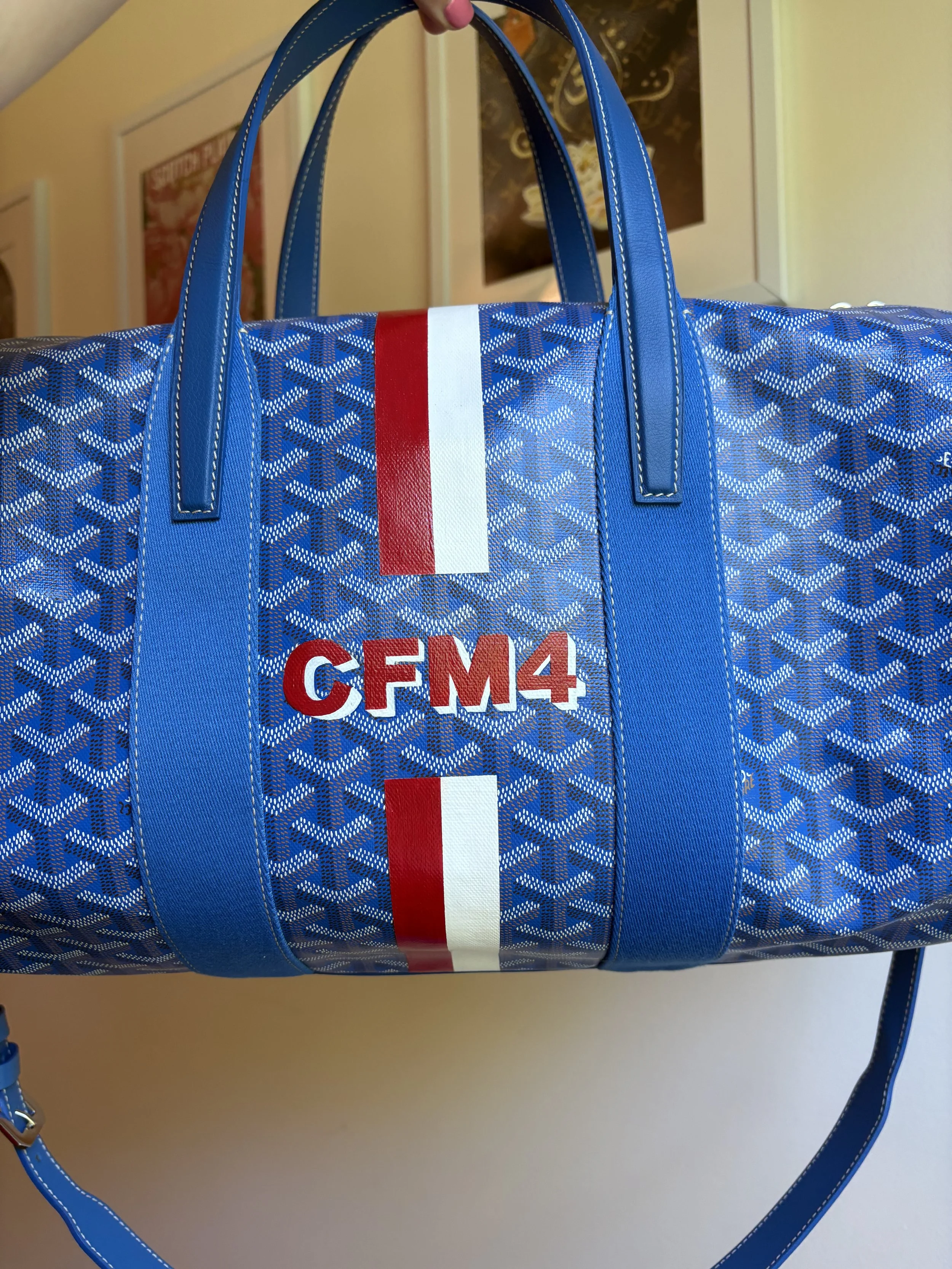 Stripes and Monogram for this corporate client gift