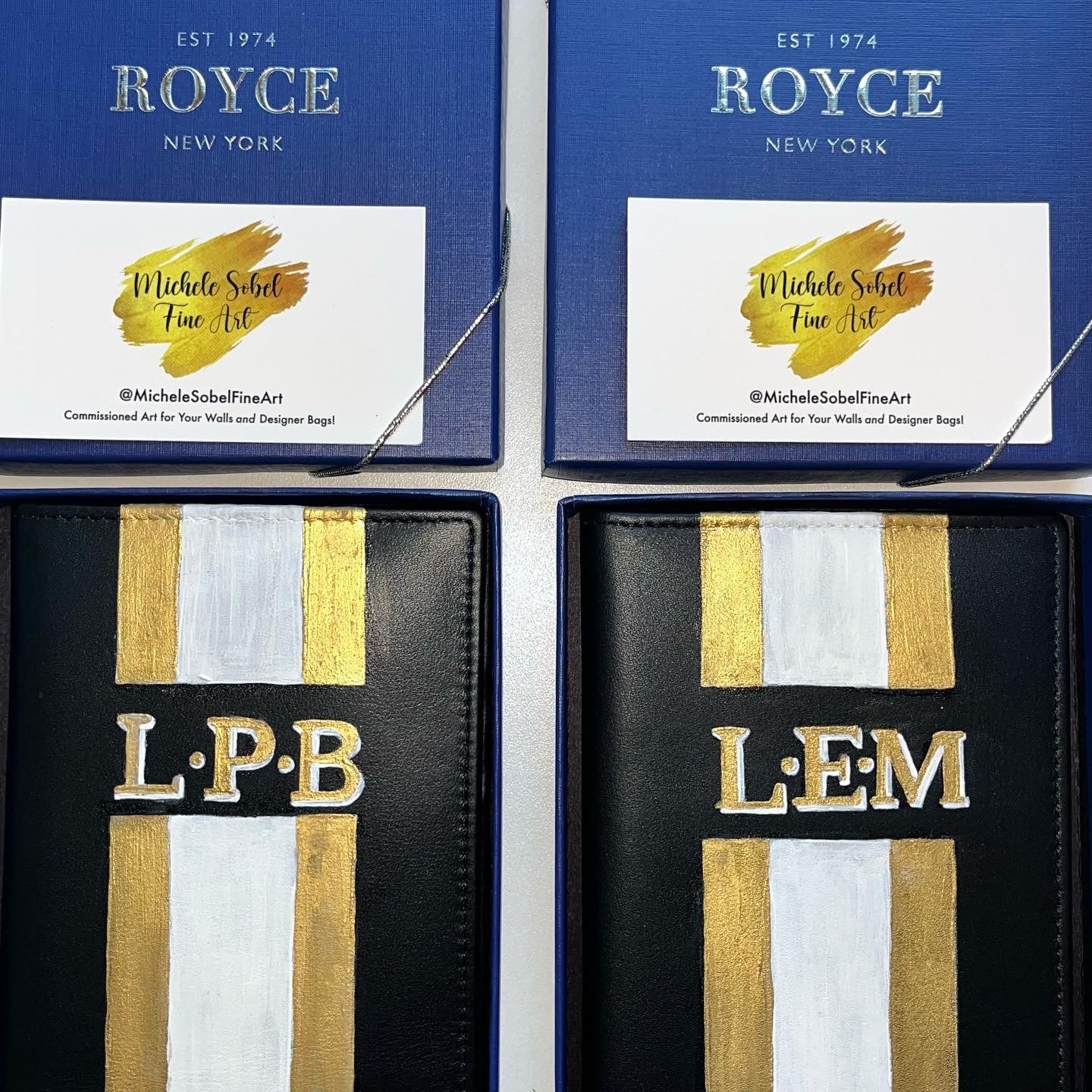 Passport Cover Monogram and Stripes for Travel gifts