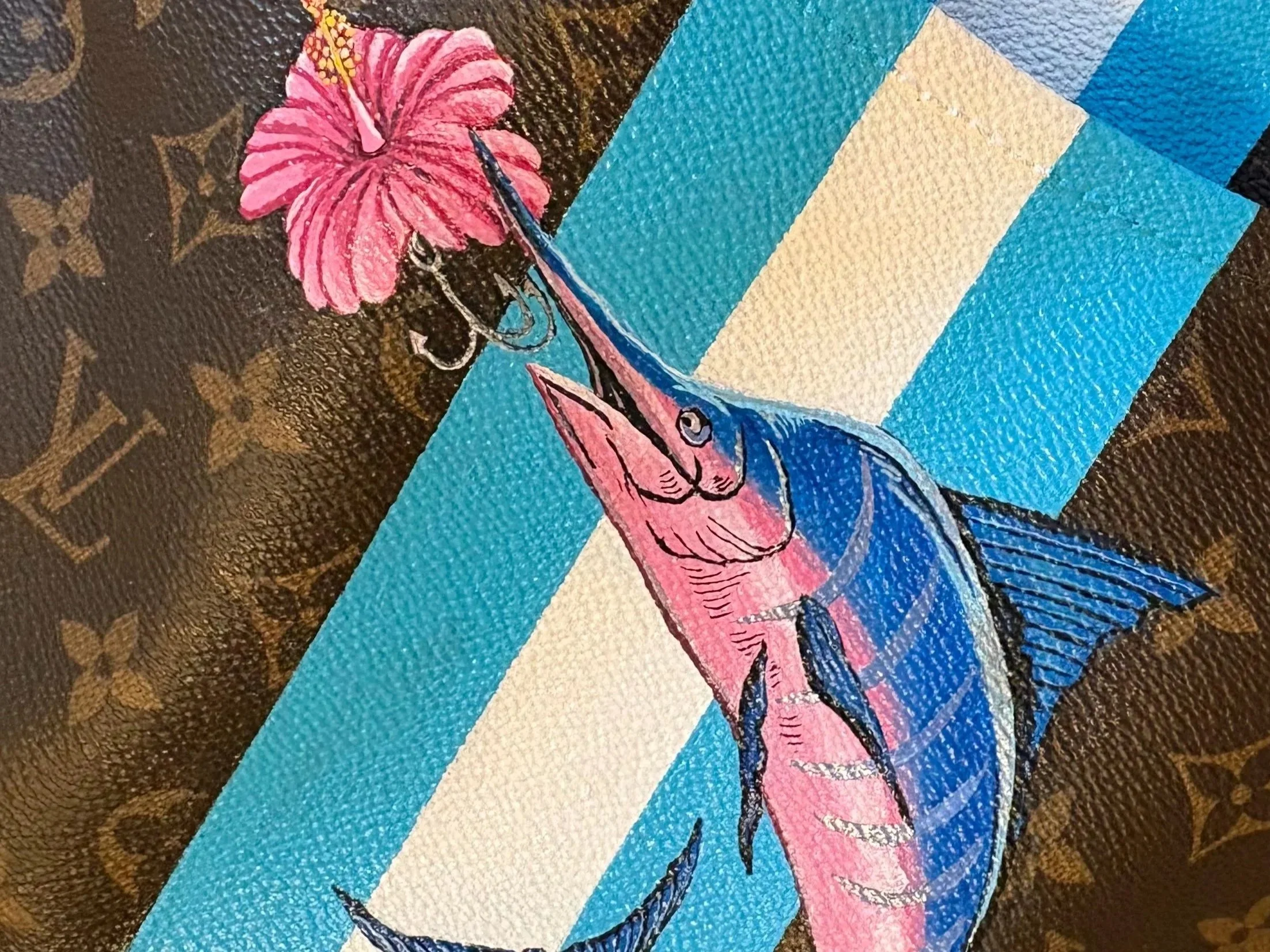 Painted Butterfly on Vintage LV 