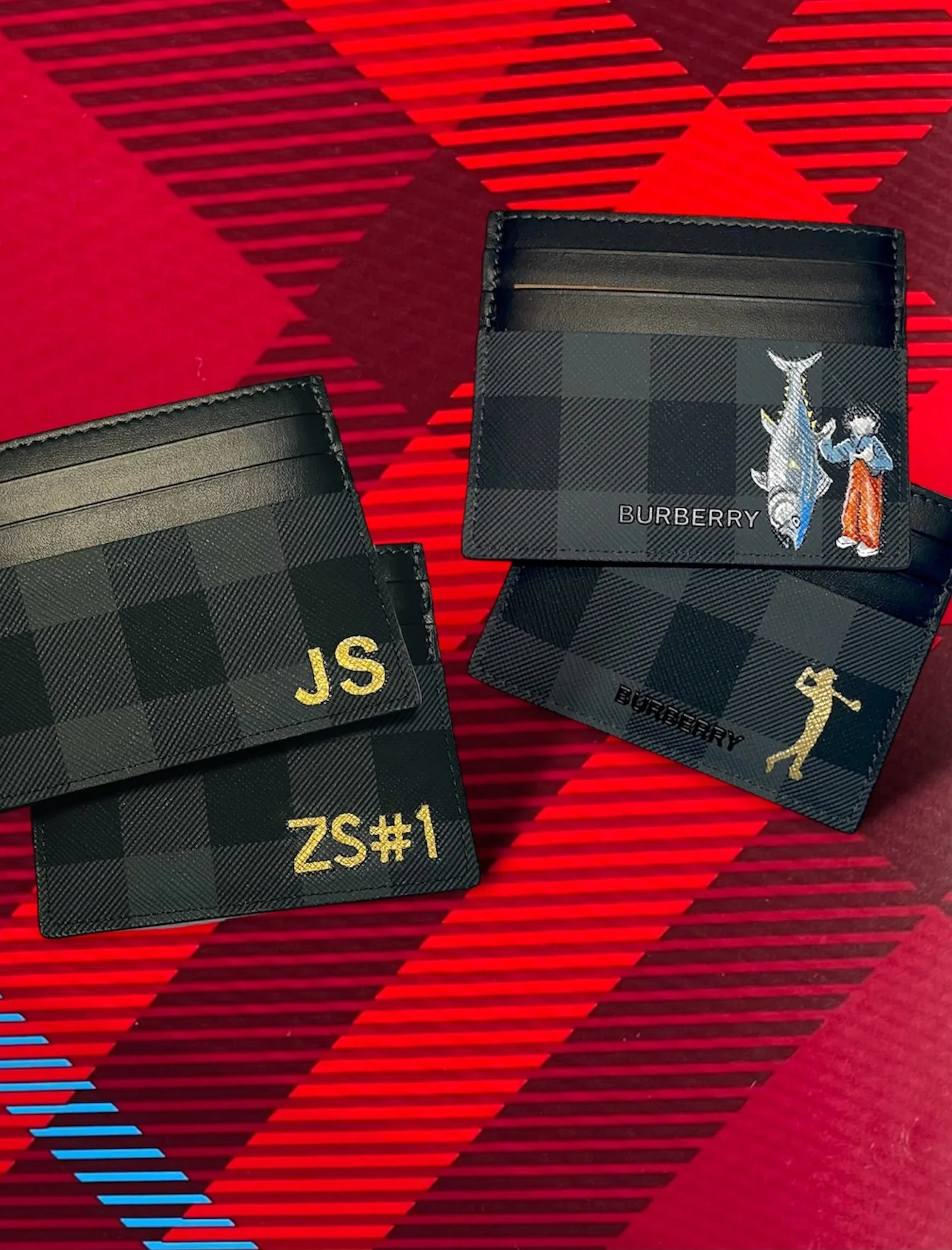 VIP gifting with monograms and custom art on Burberry card cases
