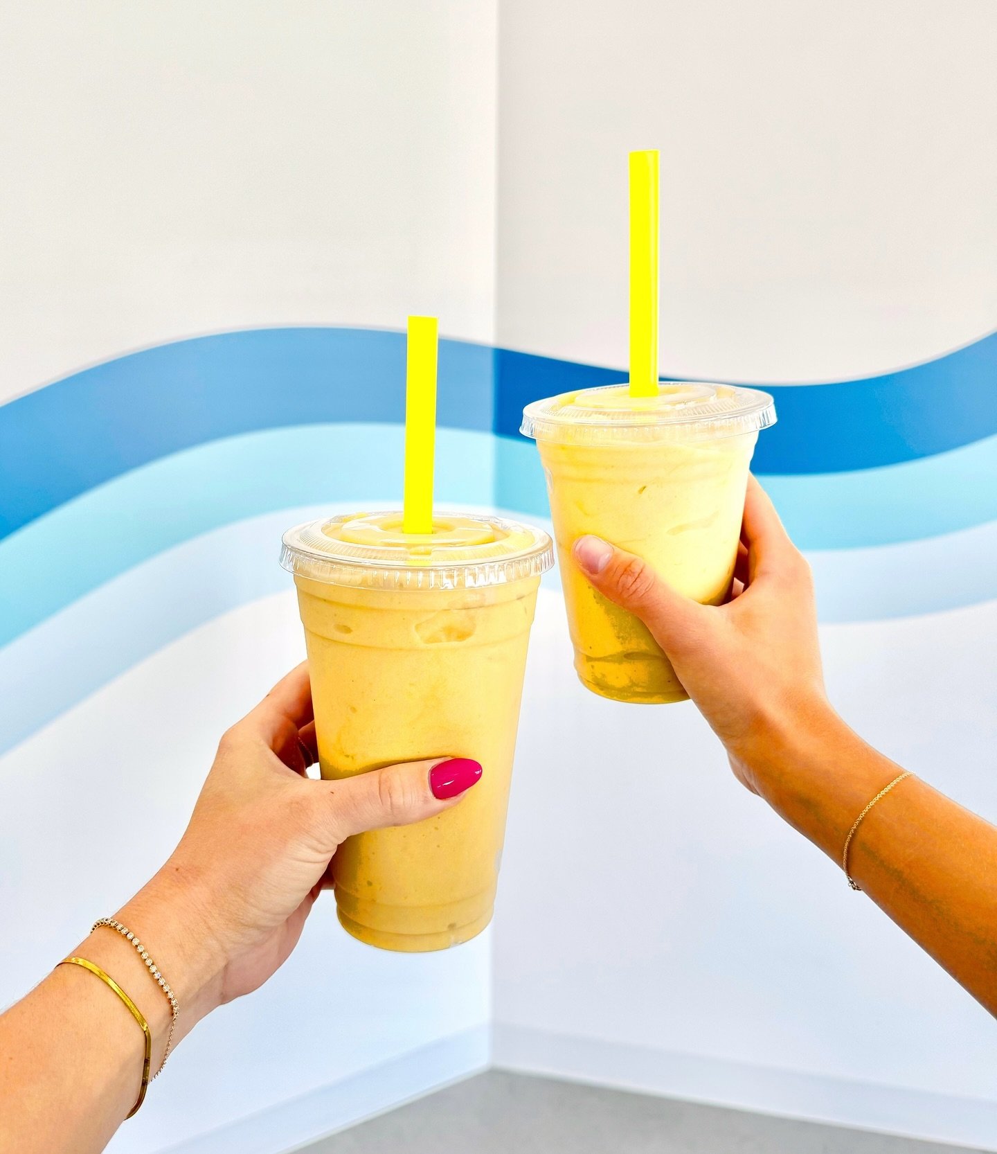 Our May smoothie special will transport you to a tropical paradise with just one sip. 🌴😎

What&rsquo;s in it?
🥭 mango
🍍 pineapple
🍌 banana 
💪 vanilla plant-based protein powder
🥥 coconut water

Also available for preorder on the Swell Studio a