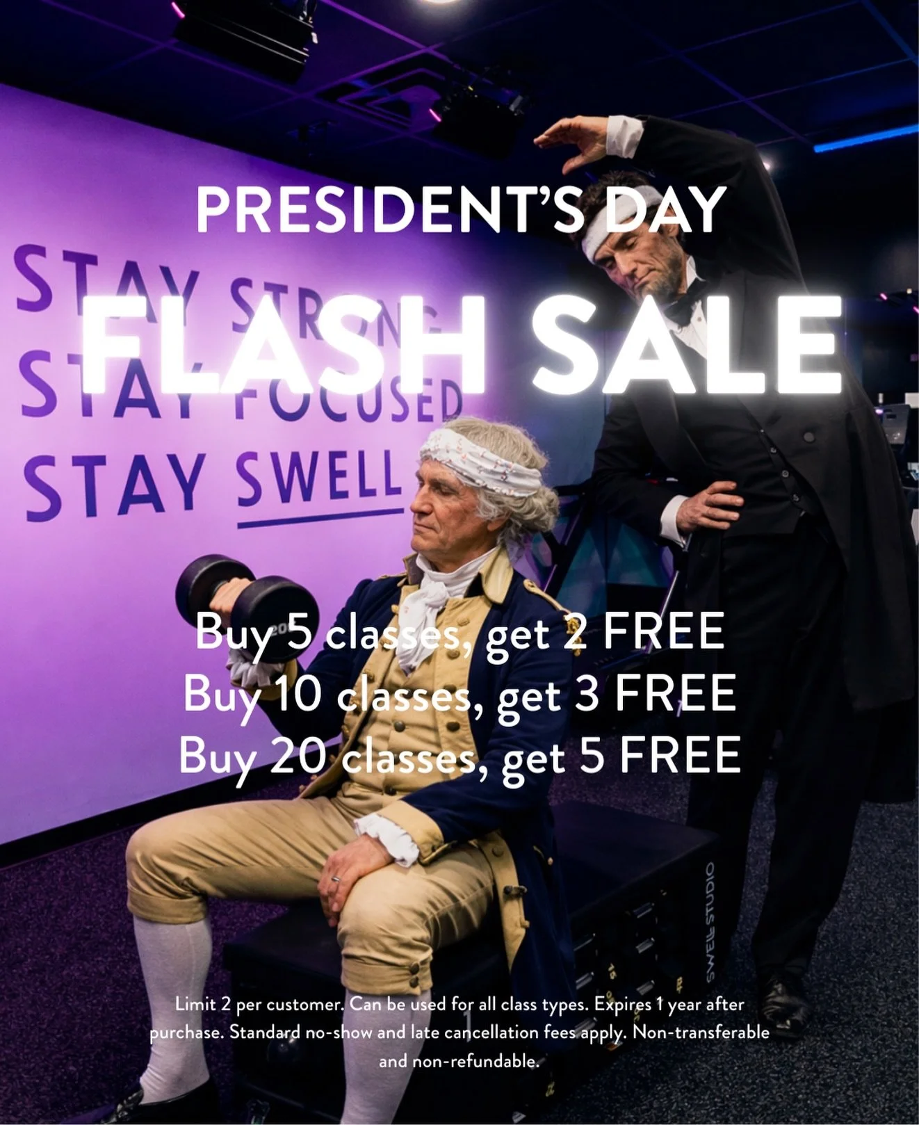 They founded a nation. We&rsquo;re founding stronger glutes. 🫡🇺🇸

Our Presidents&rsquo; Day class pack flash sale is here for 24 hours ONLY! And yes, the fathers of America approve.

🌀Buy 5 classes, get 2 FREE
🌀Buy 10 classes, get 3 FREE
🌀Buy 2