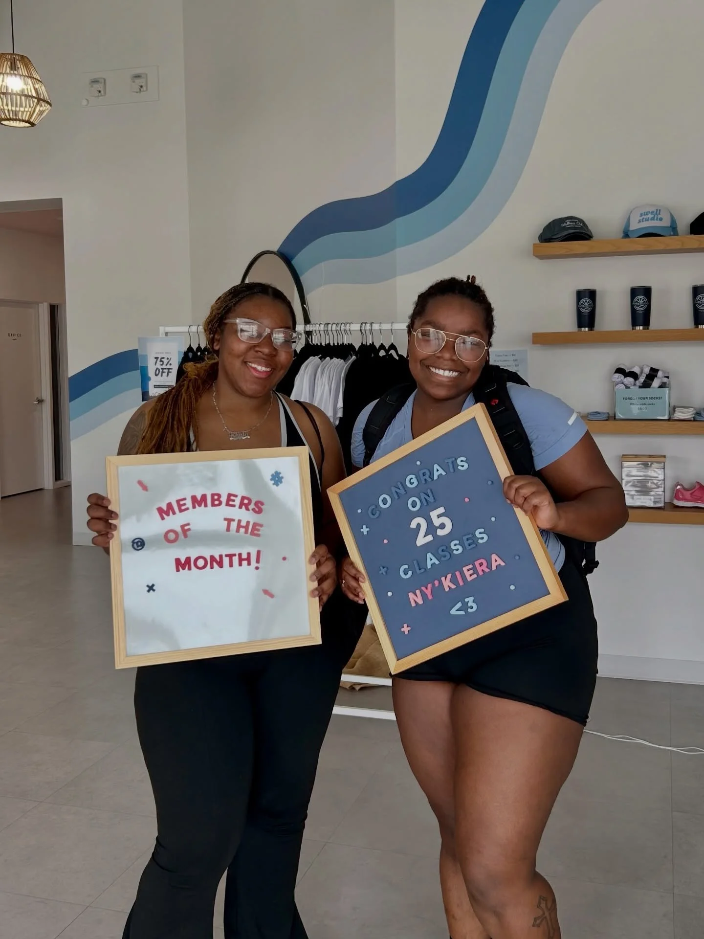 ⭐️MEMBERS OF THE MONTH⭐️ 
Ny&rsquo;Kiera and Khala joined Swell just over a month ago and have been all in since day one. Between their military schedules, they&rsquo;re in the studio almost every day taking every class type and giving it their all. 