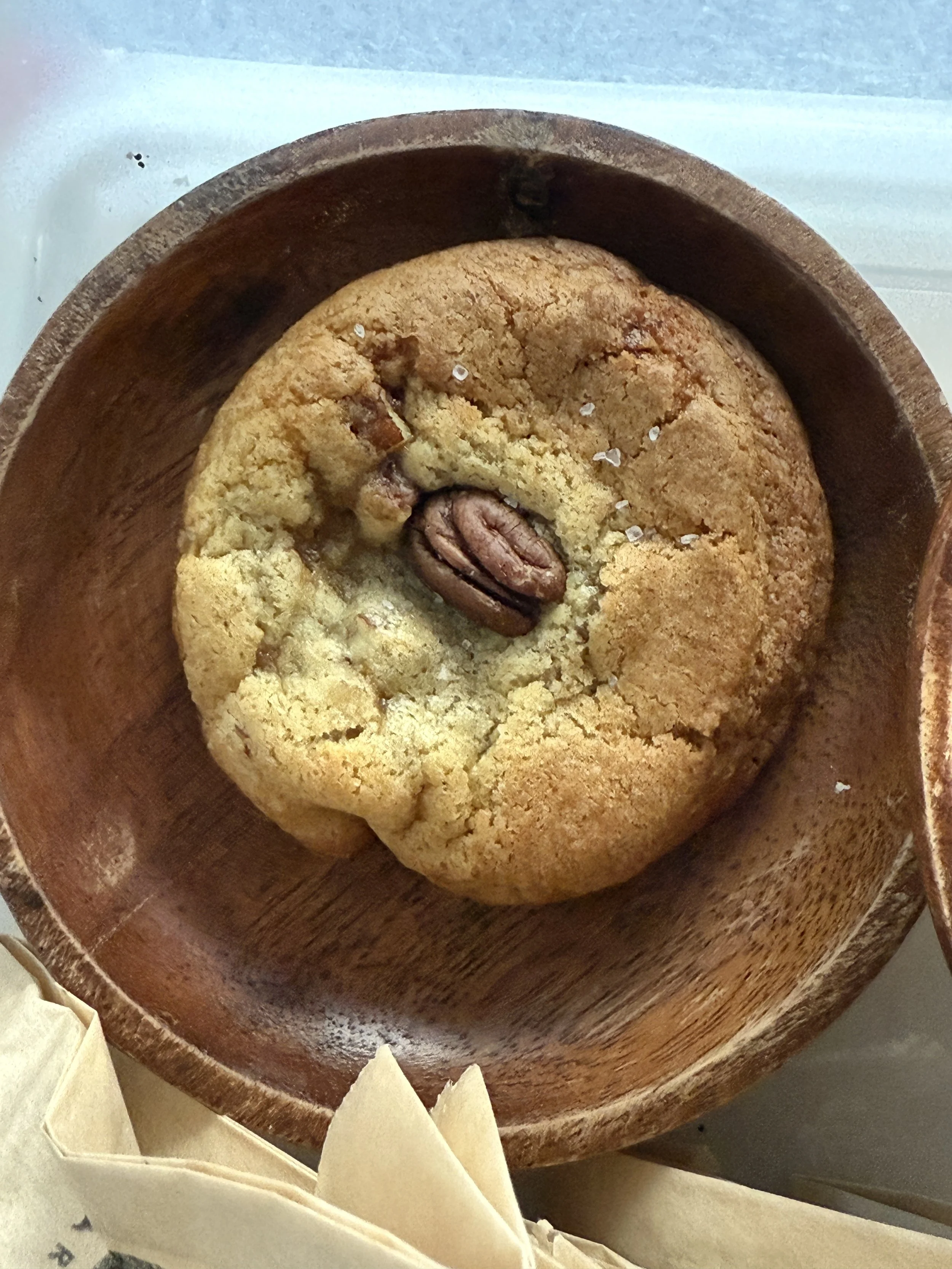 Brown Butter Pecan Praline Sourdough Cookie