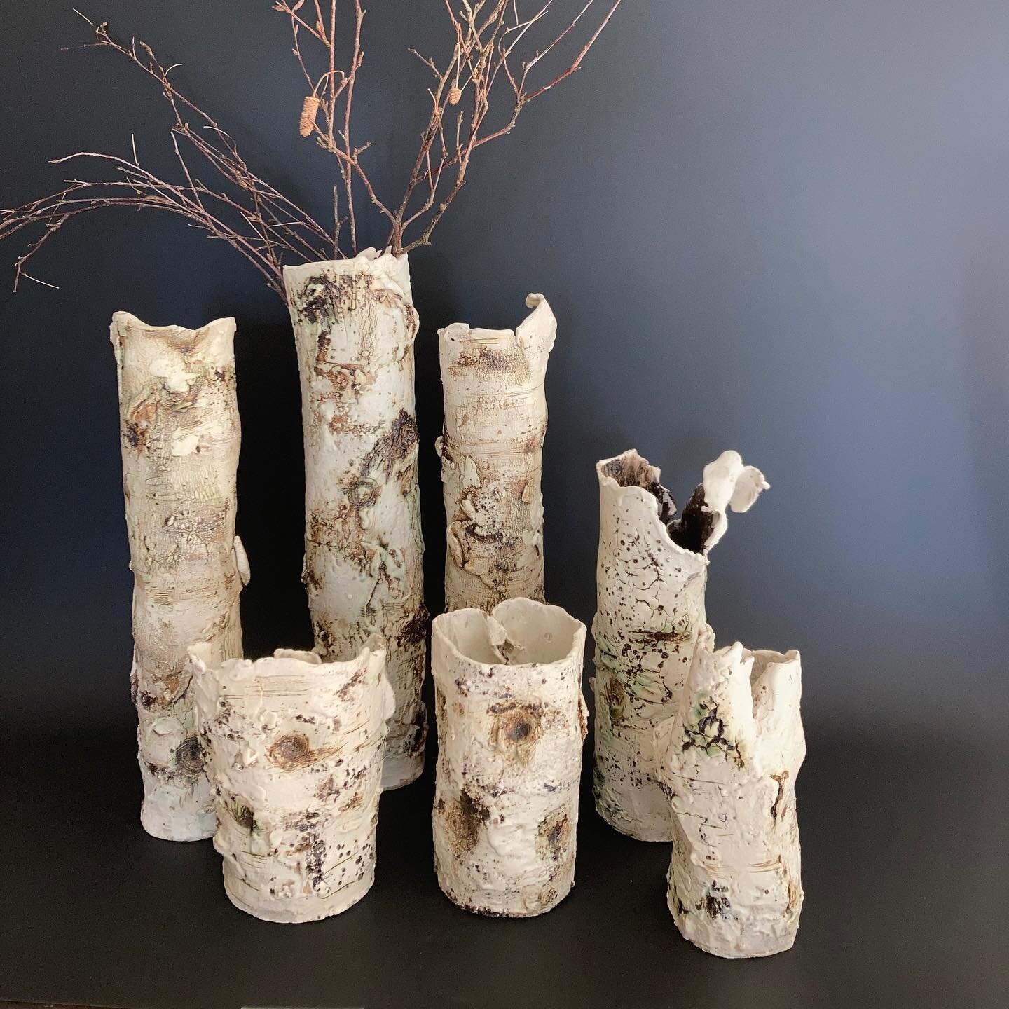 Just delivered some of these Silver Birch ceramics to @hestercombegdns gallery/shop. #silverbirch #bark #clay #localpotter #madeindevon @totnespotters #uniquepottery #wildclay