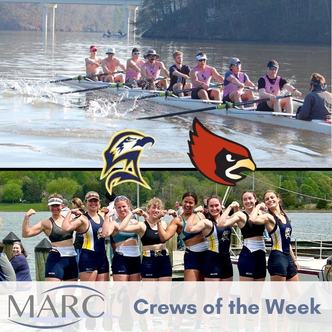 Congrats to @smcmrowing Women's V8 and @catholicu_mrow Men's V8 on winning this week's Crew of the Week! Onward to conference champs this Sunday...